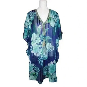 SeasaltSociety Blue Swim Suit Beach Cover Up M/L